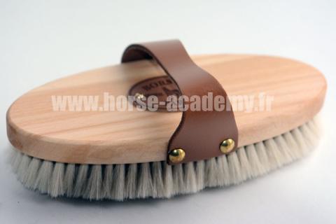 Brosse douce à poignée cuir